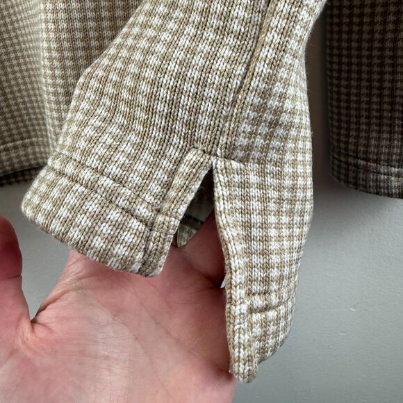 J. Crew Top Women Houndstooth Beige Long Sleeve Funnelneck Pullover Preppy Sz S - Picture 5 of 11